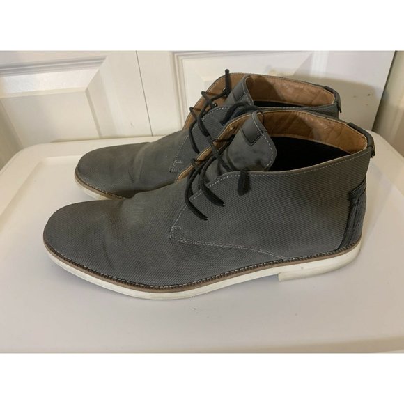 Steve Madden Men’s Sz 10.5 Baskit Leather Dress‎ Shoes Gray main image 4
